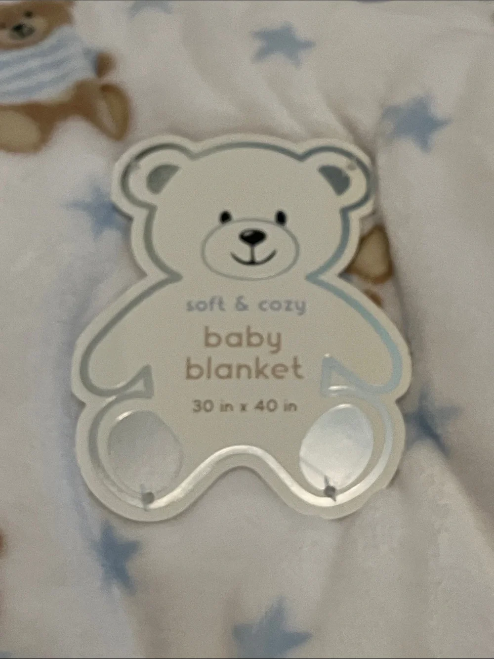 Teddy Bear  Blanket throw Baby Girl Boy print Security Blanket Throw Soft 30X40